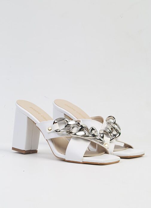 Pierre Cardin® | PC-53064- 3959 Beyaz-Kadın Topuklu Terlik - Görsel 3
