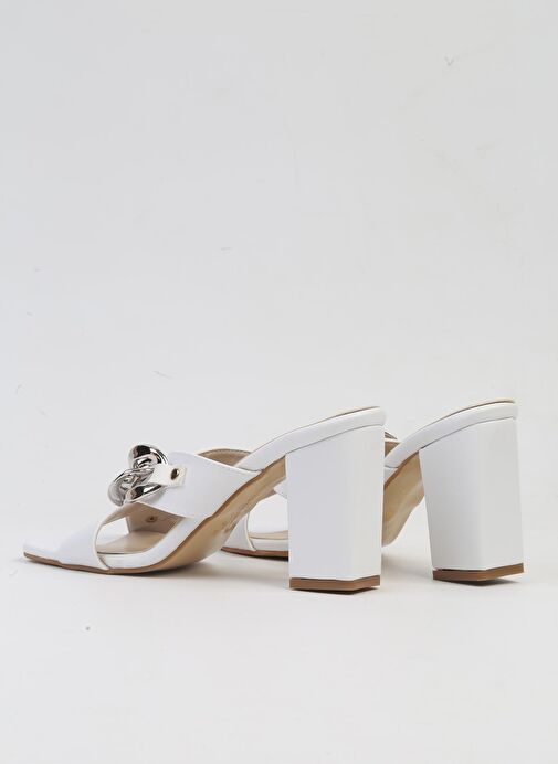 Pierre Cardin® | PC-53064- 3959 Beyaz-Kadın Topuklu Terlik - Görsel 4