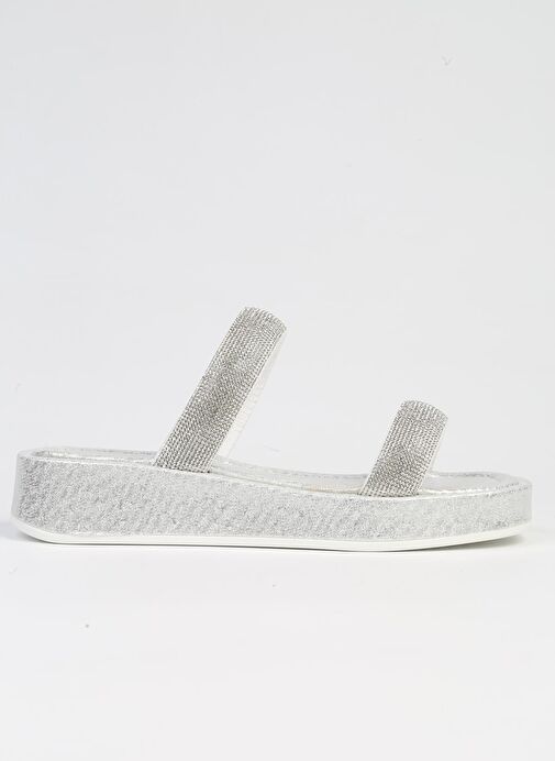 Pierre Cardin® | PC-53089- 3950 Gümüş-Kadın Taşlı Terlik - Görsel 2