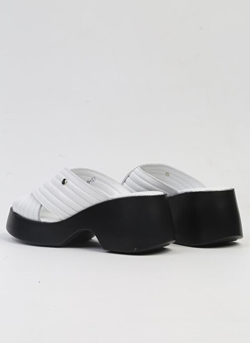 Pierre Cardin® | PC-7194- 3968 Beyaz-Kadın Platform Terlik - Görsel 4