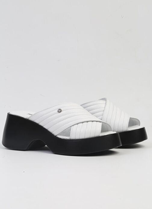 Pierre Cardin® | PC-7194- 3968 Beyaz-Kadın Platform Terlik - Görsel 3