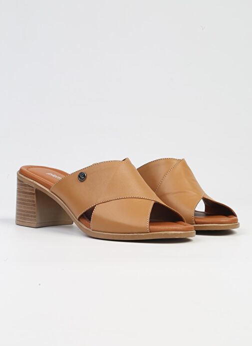 Pierre Cardin® | PC-7219 - 3807 Taba-Kadın Topuklu Terlik - Görsel 3