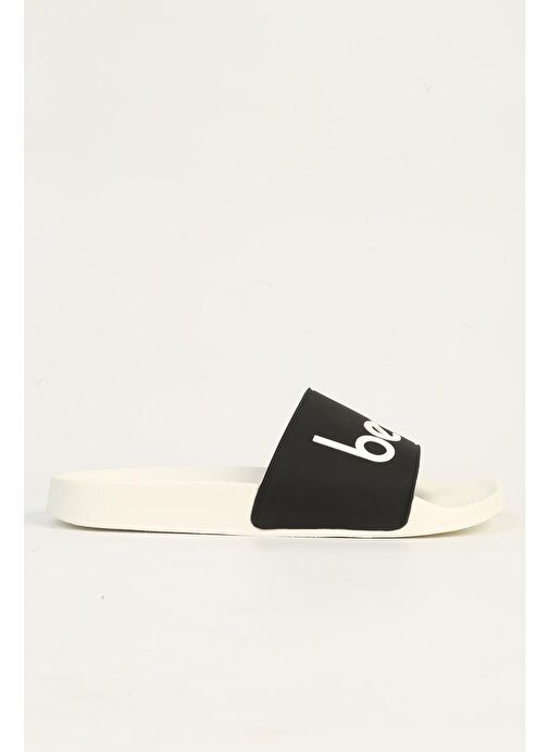 Benetton Beyaz Siyah Erkek Terlik BN-1426 - Görsel 2