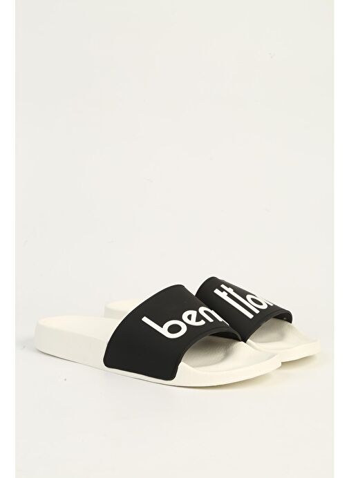 Benetton Beyaz Siyah Erkek Terlik BN-1426 - Görsel 3