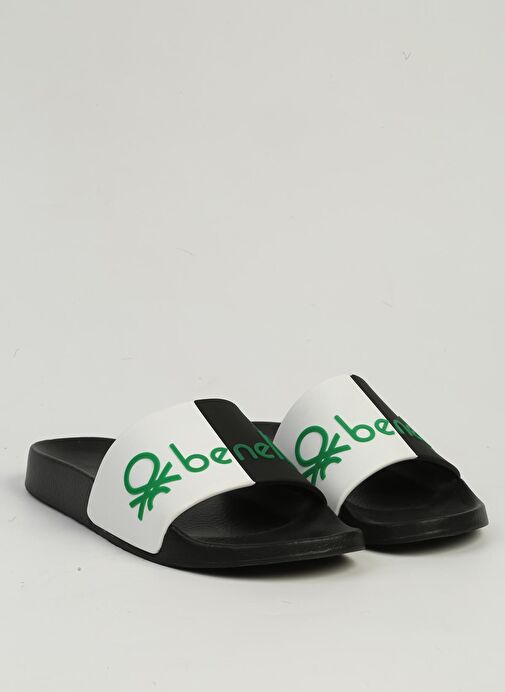 Benetton Siyah Beyaz Erkek Terlik BN-1427 - Görsel 3