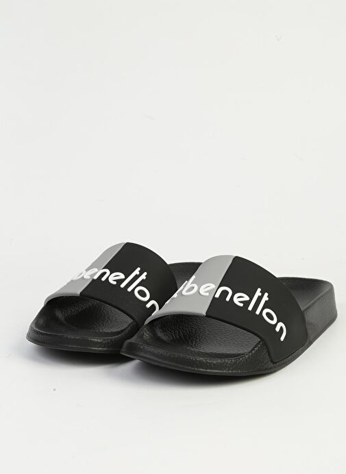 Benetton Siyah Gri Kadın Terlik BN-1433 - Görsel 2