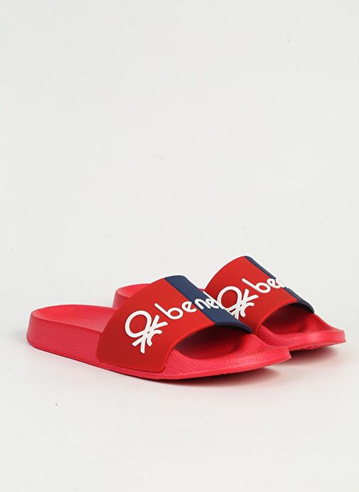 Benetton Kırmızı Lacivert Kadın Terlik BN-1433 - Görsel 2