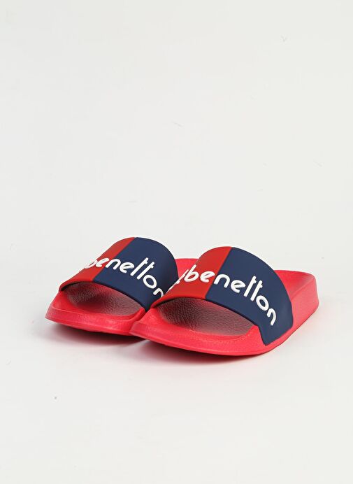 Benetton Kırmızı Lacivert Kadın Terlik BN-1433 - Görsel 5