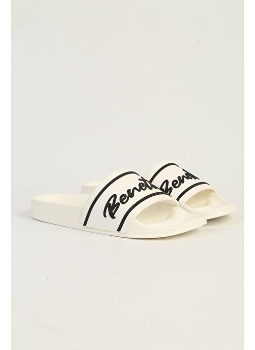 United Colors of Benetton Beyaz Kadın Terlik BN-1435-Beyaz - Görsel 3