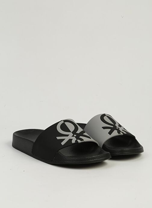 Benetton Siyah Gri Kadın Terlik BN-1437 - Görsel 3