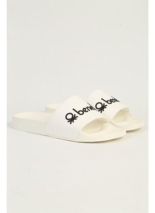 United Colors of Benetton Beyaz Kadın Terlik BN-1442-Beyaz - Görsel 3