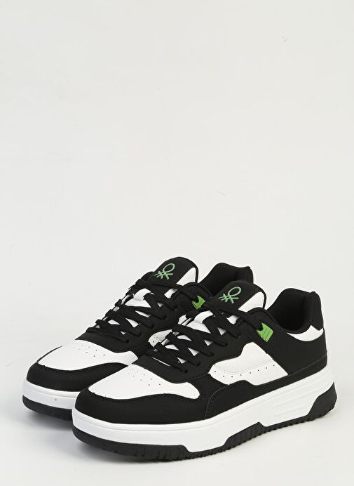 Benetton Beyaz Siyah Kadın Spor Ayakkabı İTHAL BNI-11509 - Görsel 5