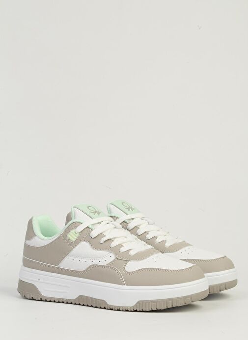 Benetton Beyaz Gri Kadın Spor Ayakkabı İTHAL BNI-11509 - Görsel 3