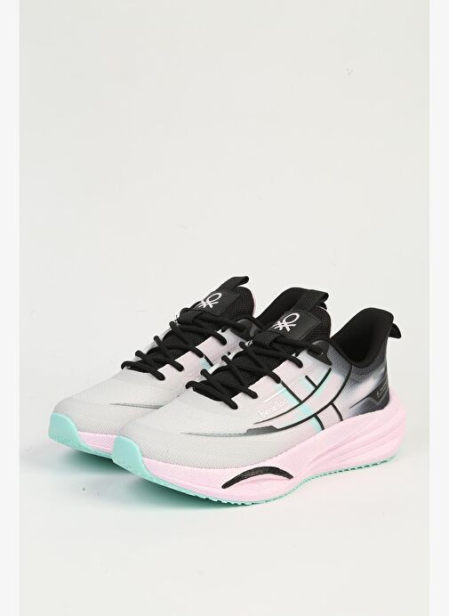 Benetton Gri Siyah Kadın Spor Ayakkabı İTHAL BNI-11510 - Görsel 5