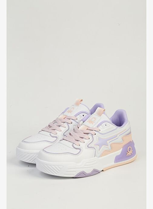 Benetton Beyaz Pudra Kadın Spor Ayakkabı İTHAL BNI-11512 - Görsel 5