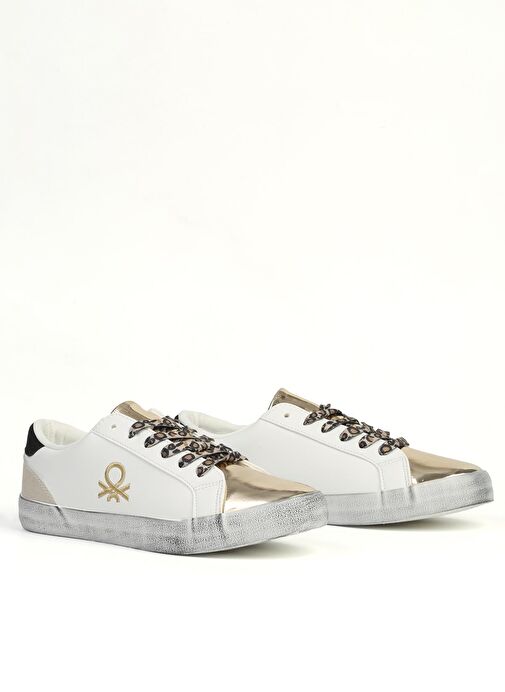 Benetton Beyaz Kadın Spor Ayakabı İTHAL BNI-11526 - Görsel 4