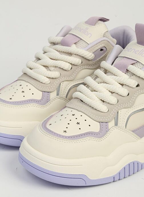 Benetton Beyaz Lila Kadın Spor Ayakkabı İTHAL BNI-11571 - Görsel 3