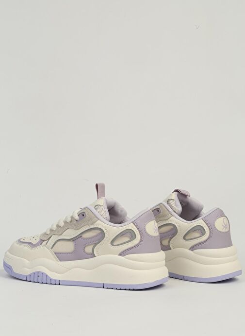 Benetton Beyaz Lila Kadın Spor Ayakkabı İTHAL BNI-11571 - Görsel 5