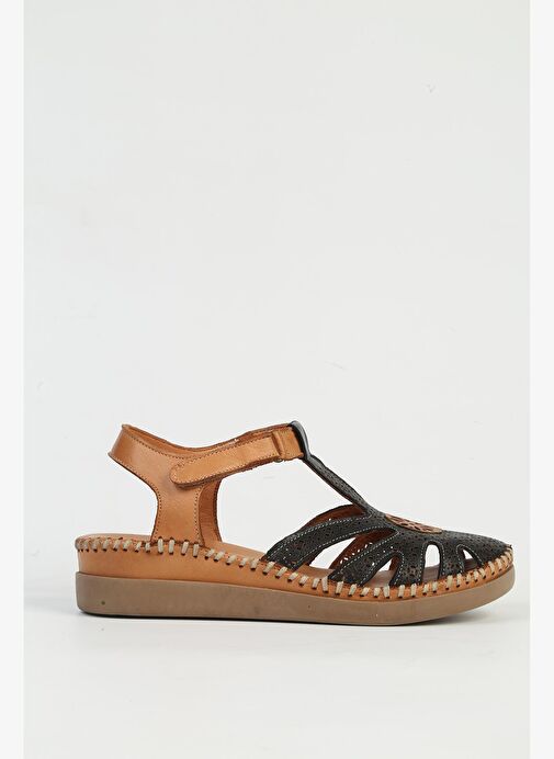 Pierre Cardin Hakiki Deri Kadın Siyah Sandalet PC-54517 - Görsel 2