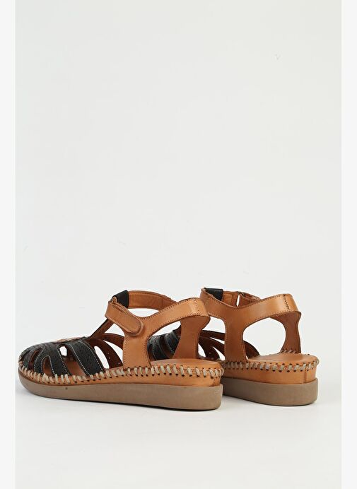 Pierre Cardin Hakiki Deri Kadın Siyah Sandalet PC-54517 - Görsel 4