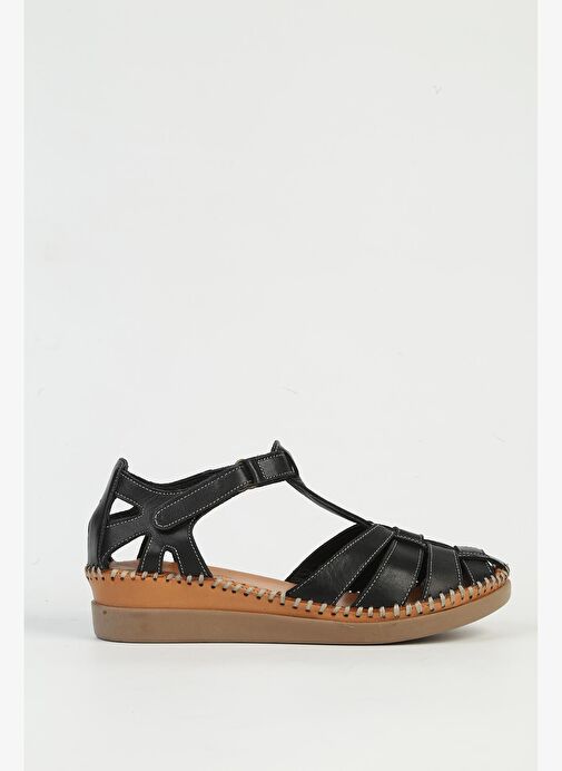 Pierre Cardin Hakiki Deri Siyah Kadın Sandalet PC-54522 - Görsel 2