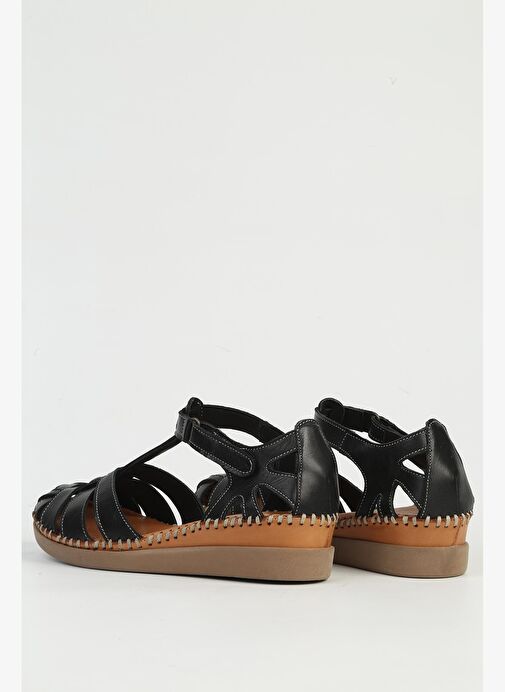 Pierre Cardin Hakiki Deri Siyah Kadın Sandalet PC-54522 - Görsel 4