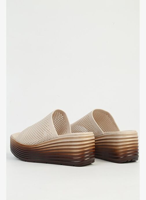 Pierre Cardin Krem Kadın Topuklu Terlik PC-54574 - Görsel 4