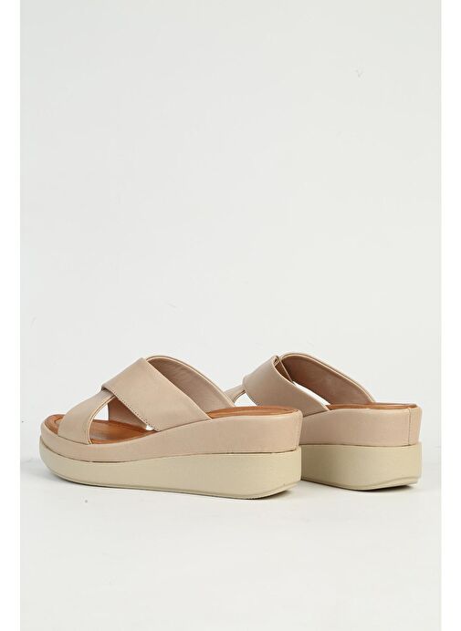 Pierre Cardin Bej Kadın Topuklu Terlik PC-54625 - Görsel 4