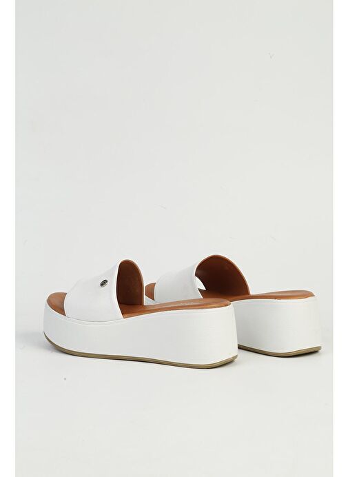 Pierre Cardin Beyaz Kadın Topuklu Terlik PC-54640 - Görsel 4