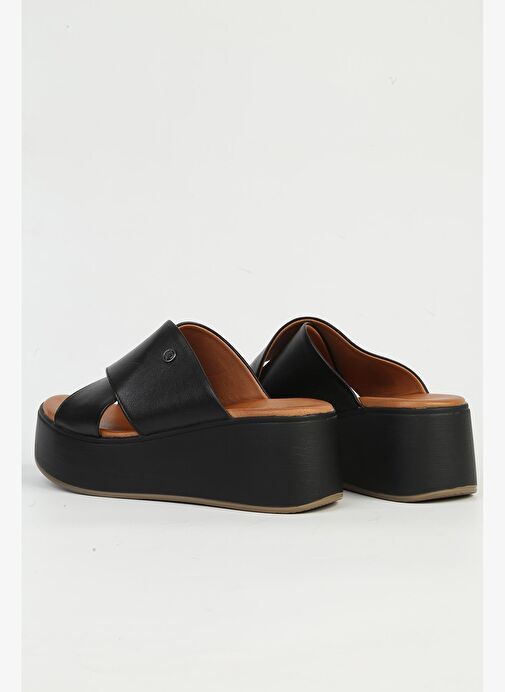 Pierre Cardin Hakiki Deri Siyah Kadın Topuklu Ayakkabı PC-54641 - Görsel 3