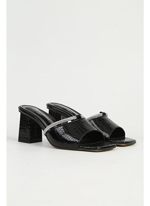 Pierre Cardin Siyah Kadın Topuklu Terlik PC-54724 - Görsel 3