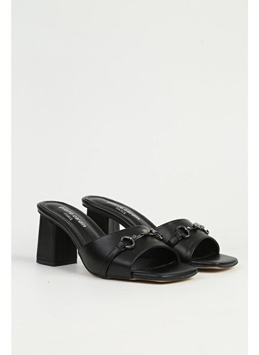 Pierre Cardin Siyah Kadın Topuklu Terlik PC-54726 - Görsel 3