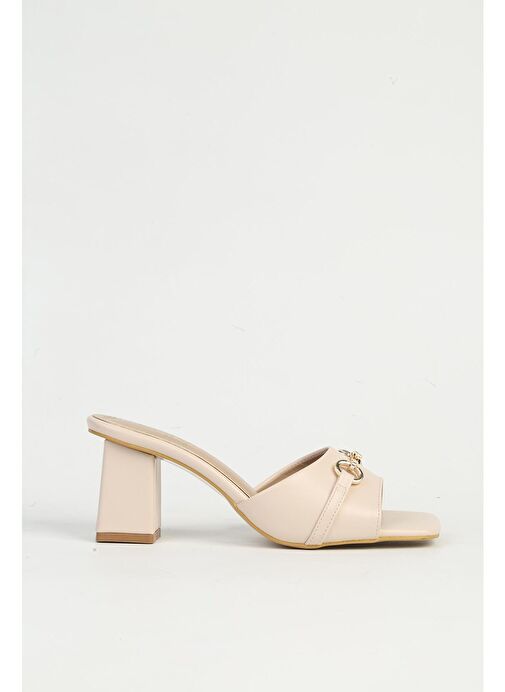 Pierre Cardin Kadın Krem Topuklu Terlik PC-54726 - Görsel 3