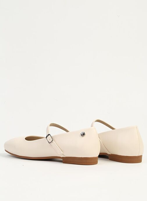 Pierre Cardin Krem Cilt Kadın Günlük Babet Ayakkabı PC-54810 - Görsel 4