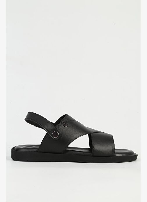 Pierre Cardin Hakiki Deri Siyah Erkek Sandalet PC-7315 - Görsel 2