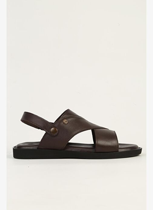 Pierre Cardin Hakiki Deri Kahve Erkek Sandalet PC-7315 - Görsel 2
