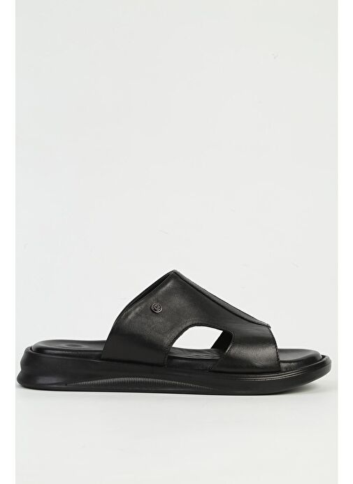 Pierre Cardin Hakiki Deri Siyah Erkek Terlik PC-7324 - Görsel 2