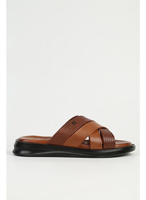 Pierre Cardin Deri Taba Erkek Terlik PC-7336 - Görsel 2