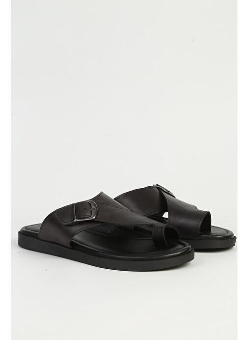 Pierre Cardin Deri Siyah Erkek Terlik PC-7346 - Görsel 3