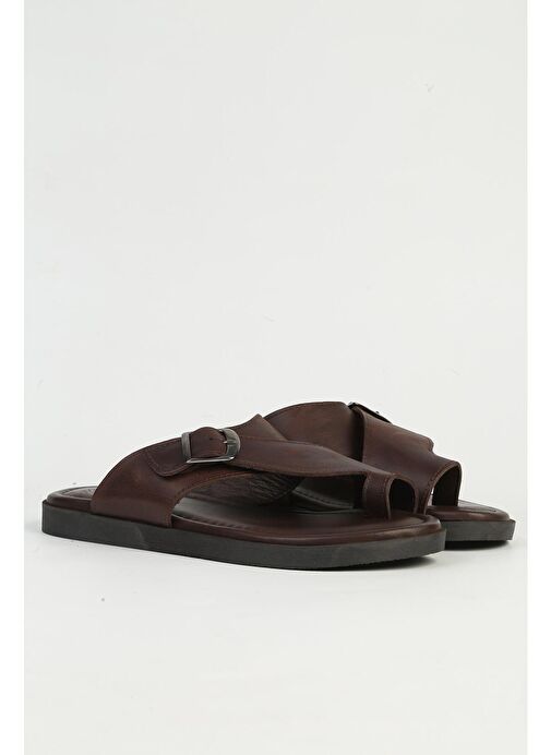 Pierre Cardin Deri Kahve Erkek Terlik PC-7346 - Görsel 3