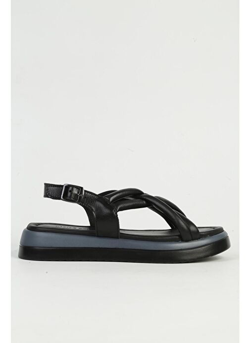 Pierre Cardin Deri Siyah Kadın Sandalet PC-7359 - Görsel 2