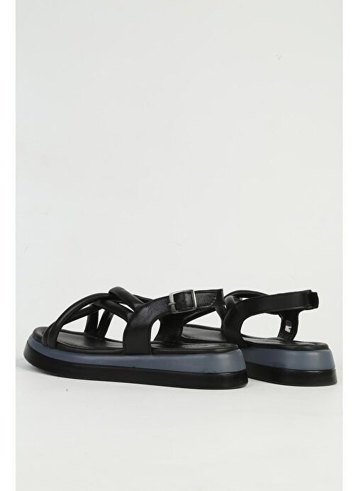 Pierre Cardin Deri Siyah Kadın Sandalet PC-7359 - Görsel 4