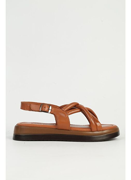 Pierre Cardin Deri Kadın Taba Sandalet PC-7359 - Görsel 3