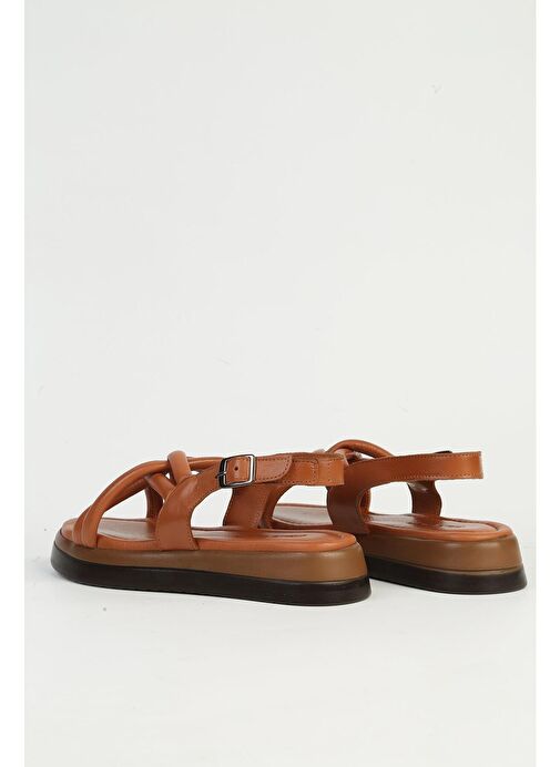 Pierre Cardin Deri Kadın Taba Sandalet PC-7359 - Görsel 4