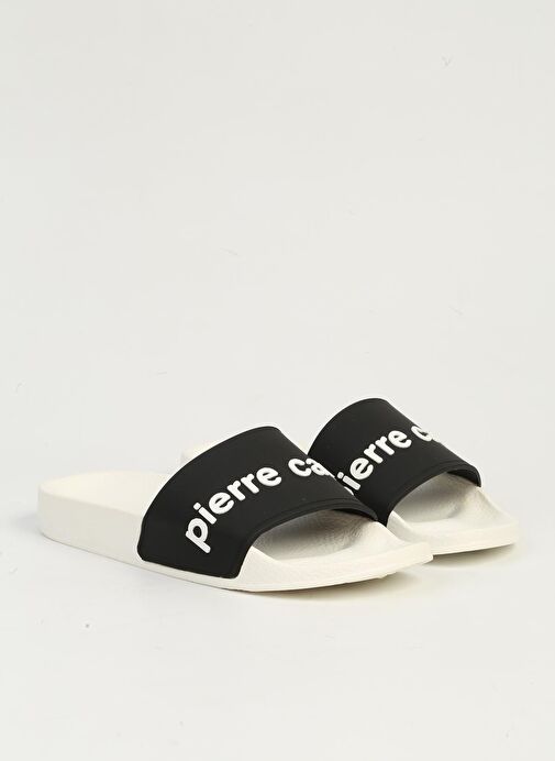Pierre Cardin Beyaz Siyah Kadın Terlik PC-7436 - Görsel 3