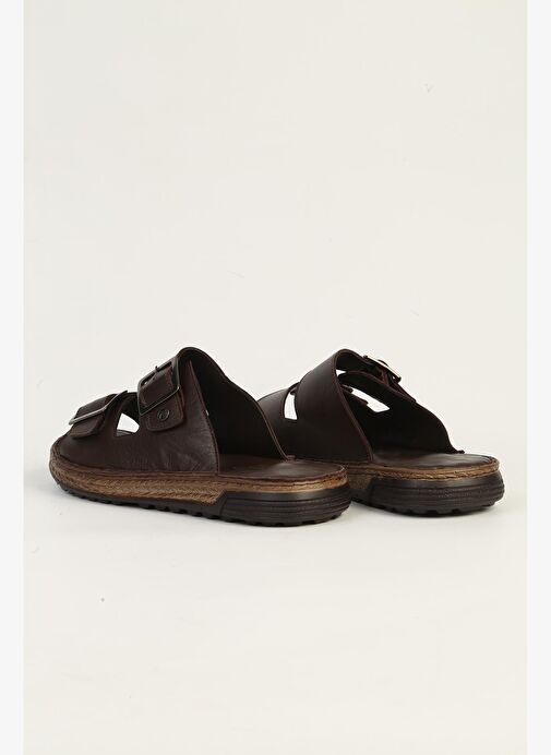 Pierre Cardin Hakiki Deri Kahve Erkek Terlik PC-7440 - Görsel 4