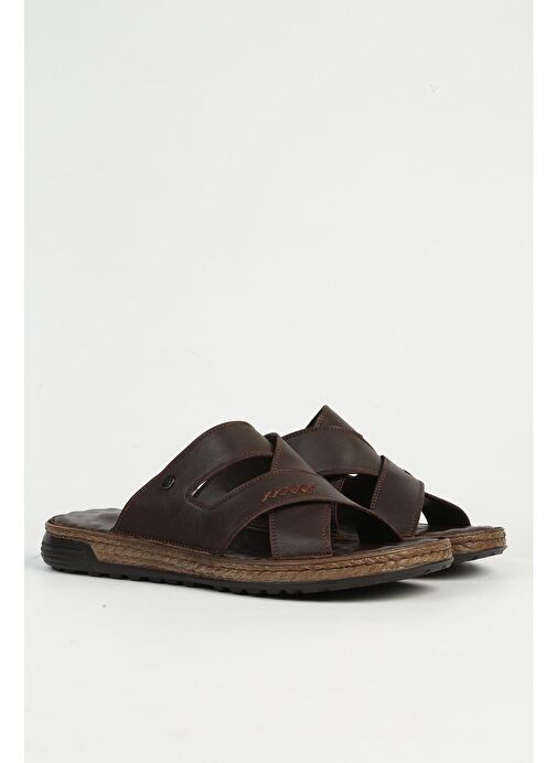 Pierre Cardin Hakiki Deri Erkek Kahve Terlik PC-7442 - Görsel 3