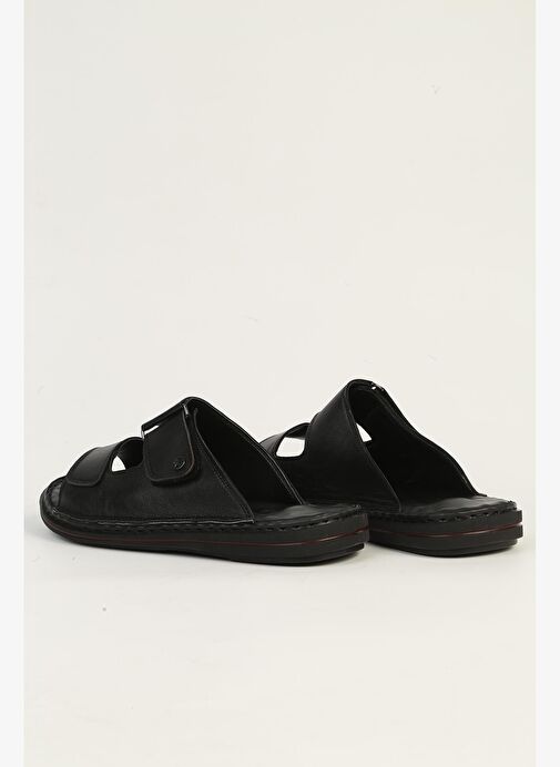 Pierre Cardin Hakiki Deri Siyah Erkek Terlik PC-7449 - Görsel 4