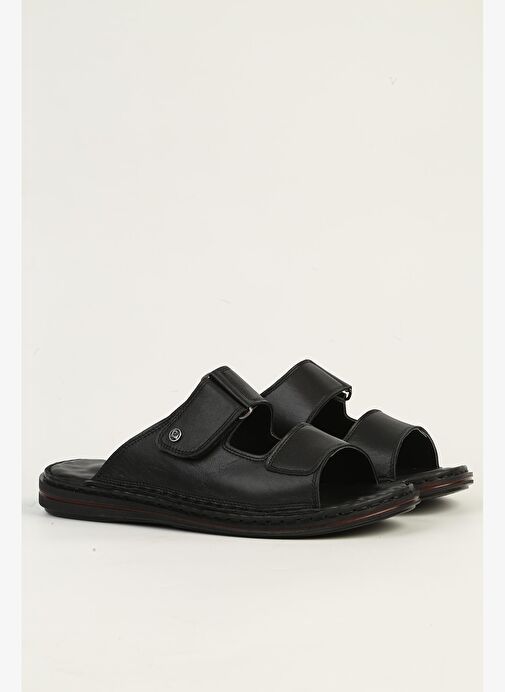 Pierre Cardin Hakiki Deri Siyah Erkek Terlik PC-7449 - Görsel 3