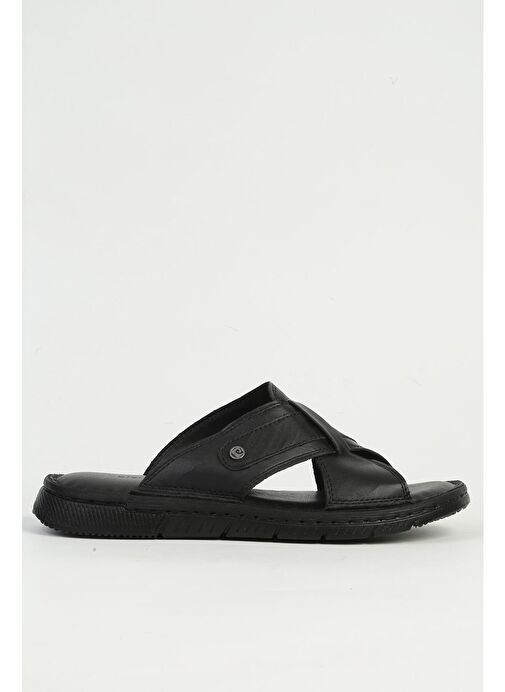 Pierre Cardin Hakiki Deri Erkek Siyah Terlik PC-7460 - Görsel 2